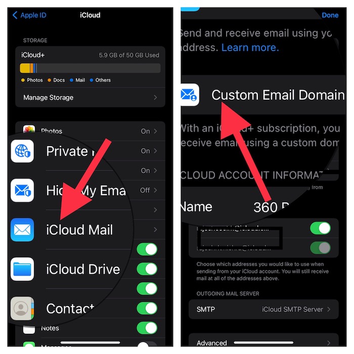 iCloud Mail setting