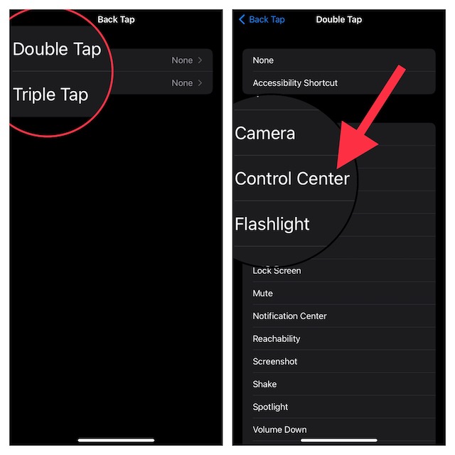 Access Control Center with Back Tap on iPhone