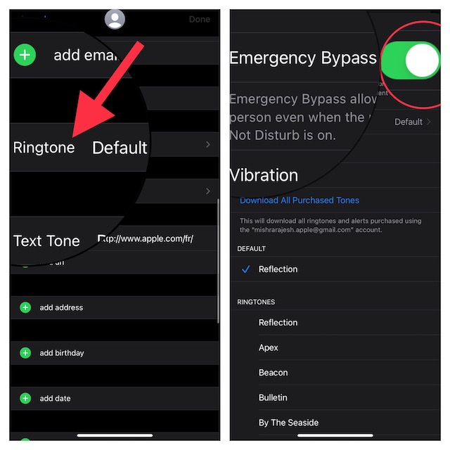 Turn on Emergency Bypass for Contacts on iPhone and iPad 