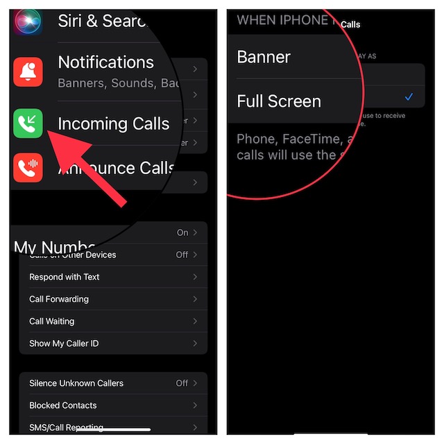 Make Incoming iPhone Calls Show as Full Screen Again