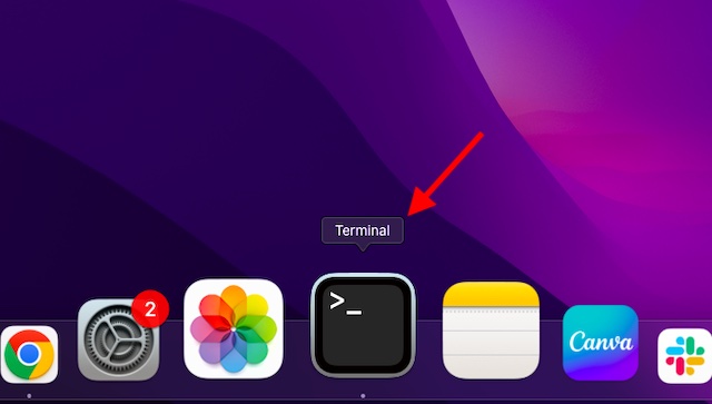 Open Terminal app on Mac 