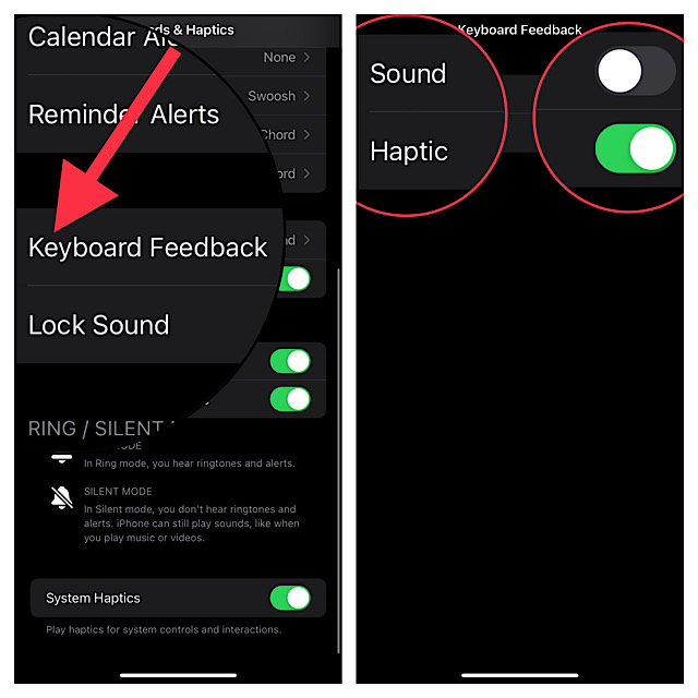 Enable/Disable Keyboard Vibration on iPhone in iOS 16