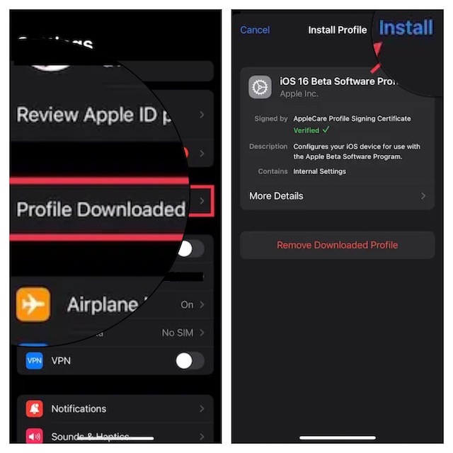 Install iOS 16 developer beta