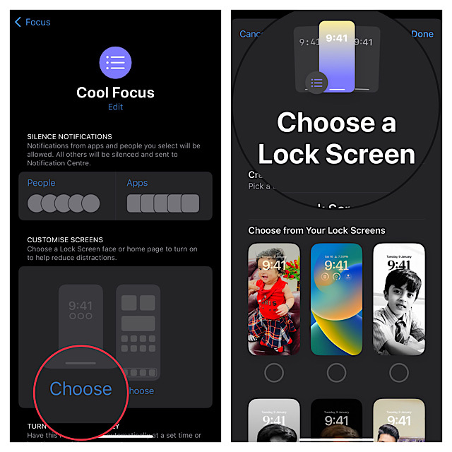 Choose a lock screen 
