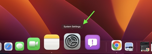 Open System Settings app on Mac