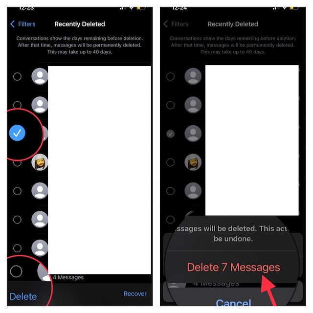 Permanently Delete Specific Messages on iPhone and iPad 