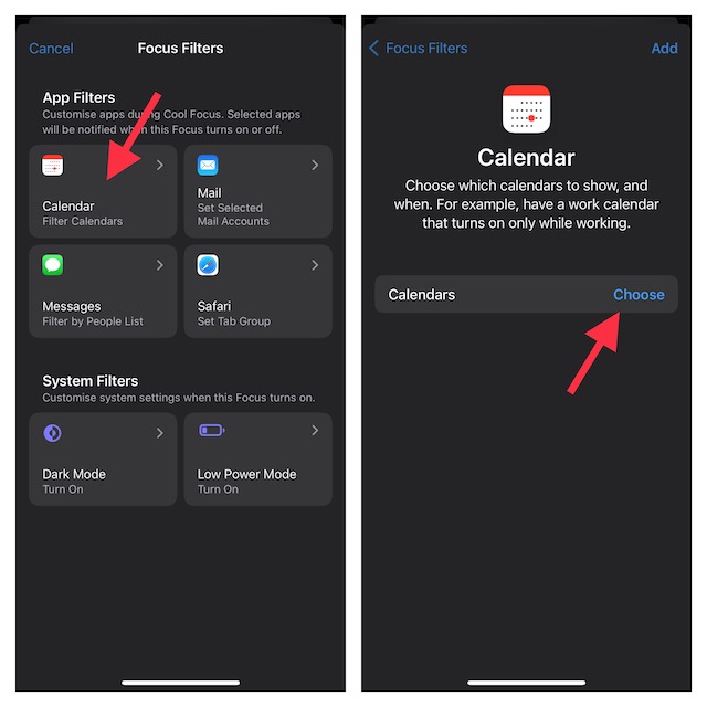 Select a calendar filter on iPhone and iPad 