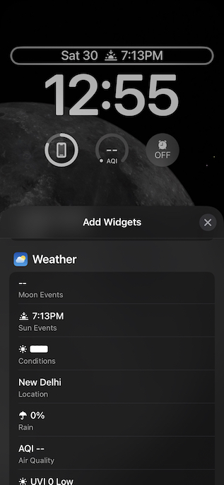 Small weather widget 