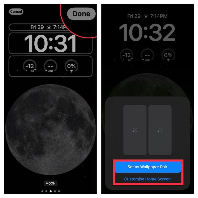 make the dynamic wallpaper appear on both your Lock Screen and Home Screen