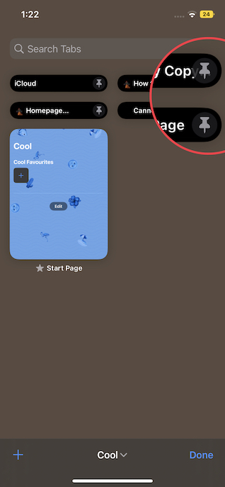Pin Safari Tabs in iOS 16 on iPhone and iPad 