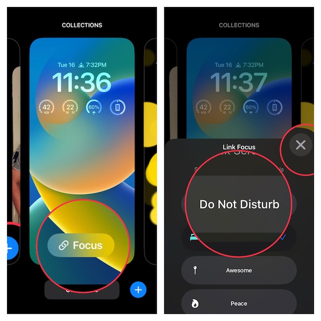 Switch Focus Modes from iPhone Lock Screen 