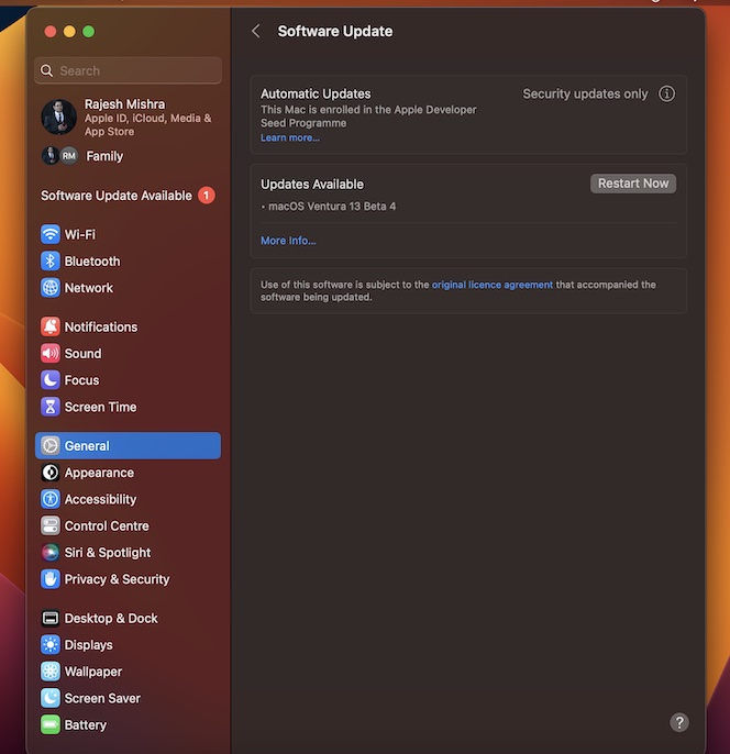 Update software on Mac 