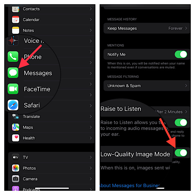 Send Low-Quality Images Via Apple Messages App
