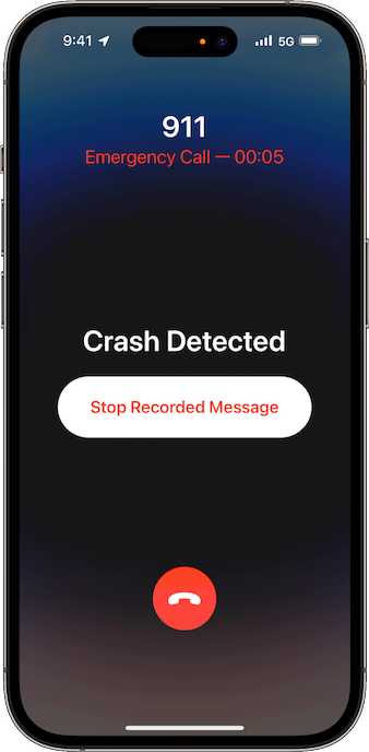 Crash detection on iPhone 