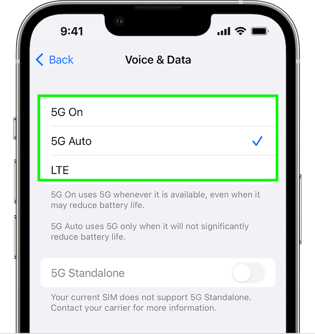 Customize 5G Settings in iOS 16