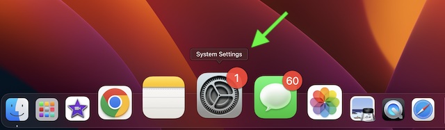 Open System Settings on Mac
