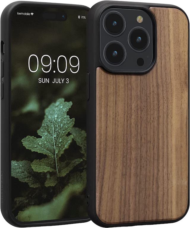 kwmobile Real Wood Case Compatible with Apple iPhone 14 Pro