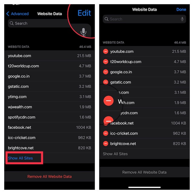 Delete Specific Safari Website Data on iPhone and iPad