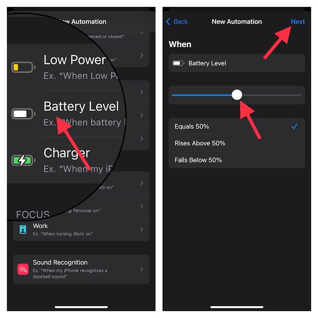 Set battery level for low power mode