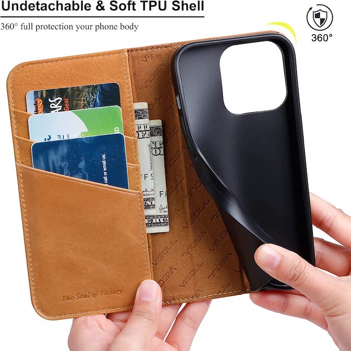 BUSDOG Compatible with iPhone 14 Pro Max Wallet Case