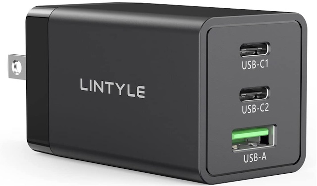 LINTYLE 65W USB C Charger 3 Port GaN Wall Charger