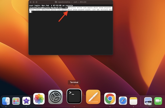 Show More or Less Recent Apps in Macs Dock