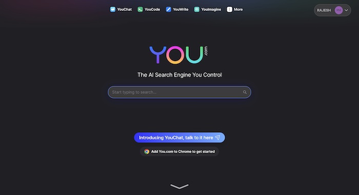 YouChat Supported By Google Easy to Use