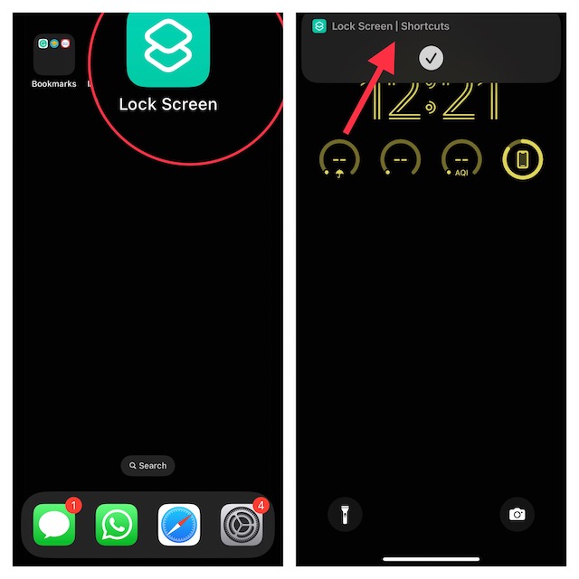 Activate iPhone Lock Screen shortcut in iOS 16