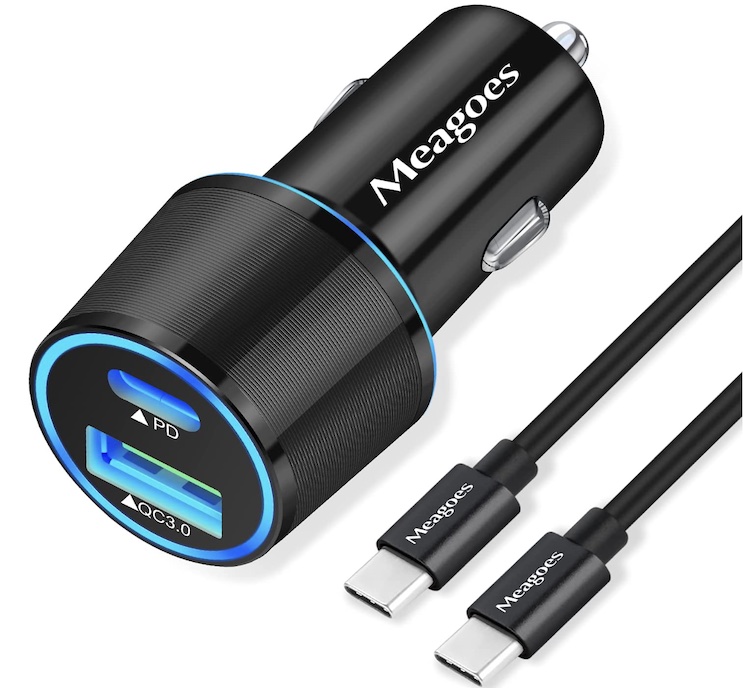 Meagoes USB C Car Charger 36W 2 Port Fast Charging Adapter