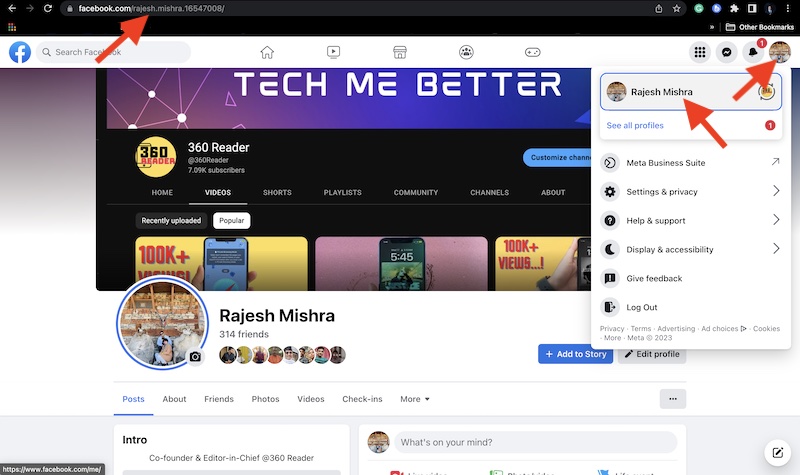 Share Facebook Profile on computer