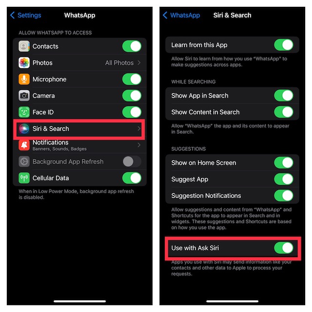 Ensure That the App Which Shortcut You Want to Use Can Use Siri