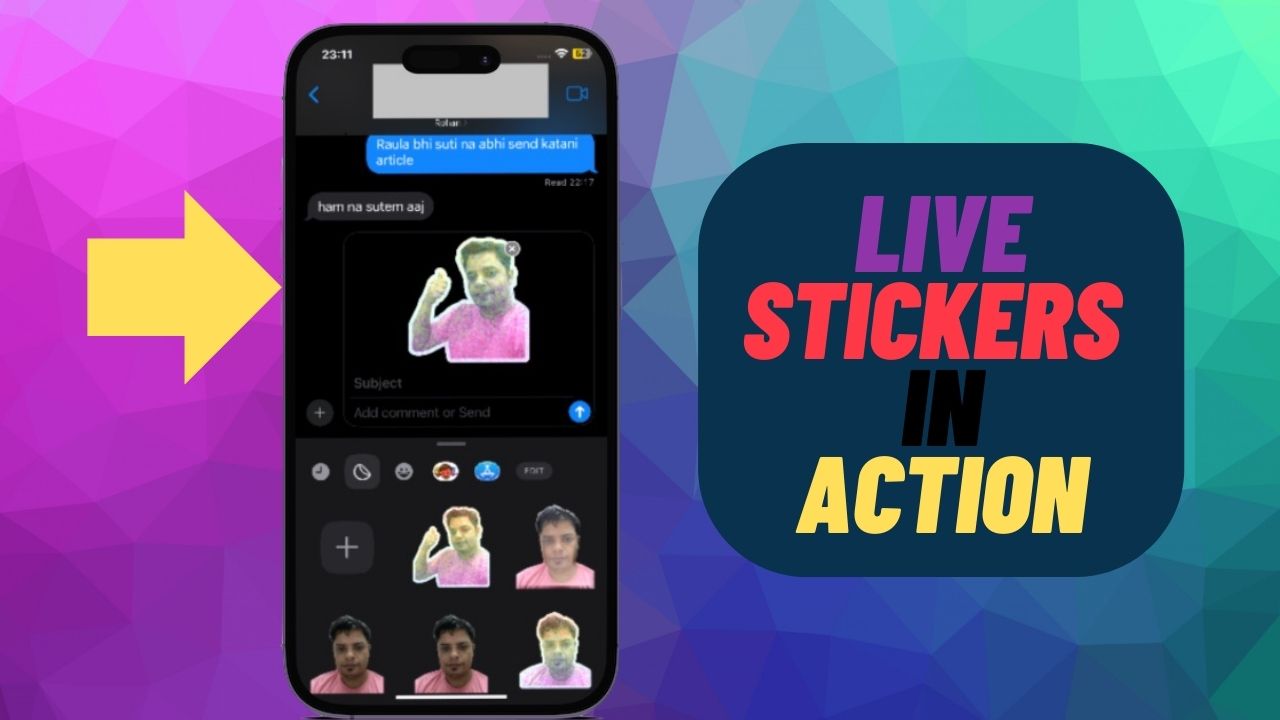 Create and Send Live Stickers in iMessage in iOS 17 on iPhone