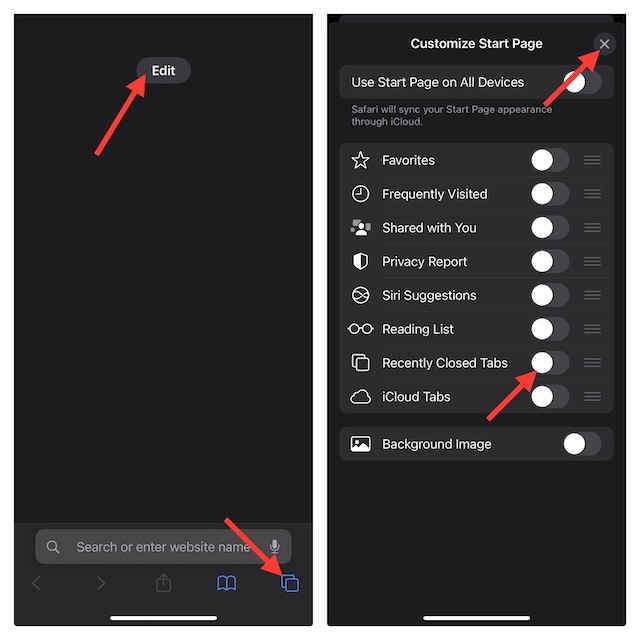 Block Recently closed Safari tabs on iPhone and iPad
