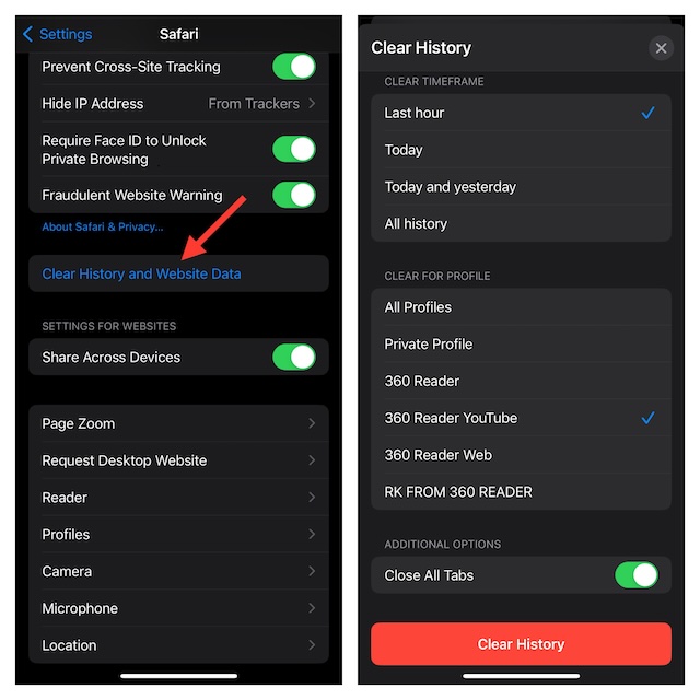 Clean Up Safari History of Specific Profiles in iOS 17 and ipadOS 17
