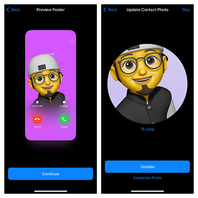 Share Memoji contact poster in ios 17