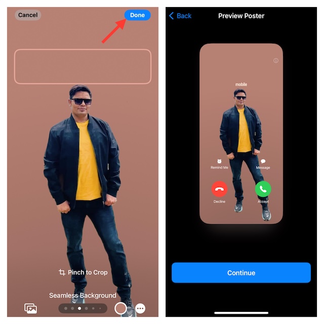 Change the background color of a contact poster on iPhone