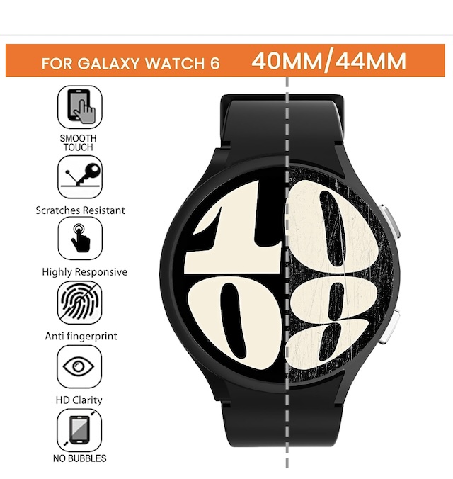 Cuteey 44 Pack For Samsung Galaxy Watch 6 Screen Protector