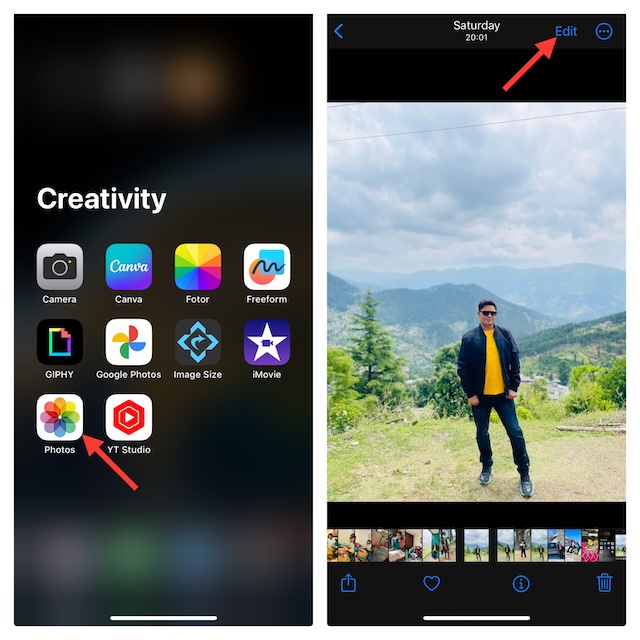 open the Photos app on your iPhone or iPad