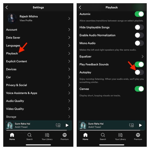 Disable autoplay in Spotify