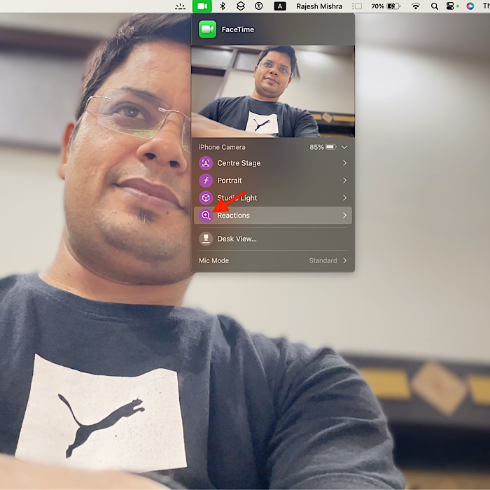 Enable or Disable FaceTime reaction effects on Mac