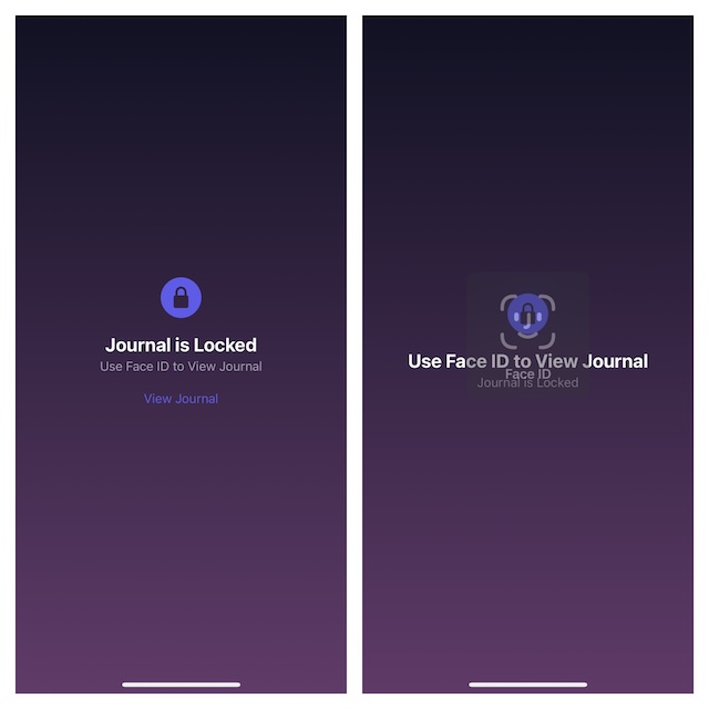Use Face ID to lock Apple Journal app