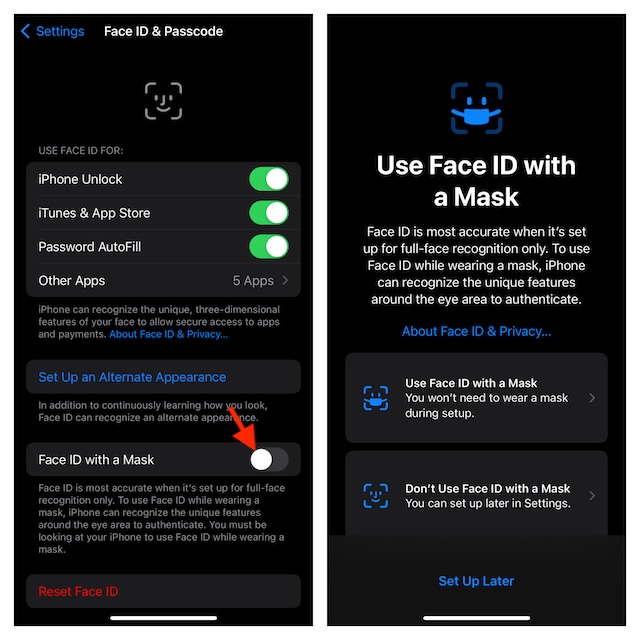 Use Face ID with Mask