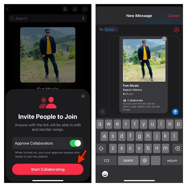 Invite friends to join a collaborative Apple Music playlist