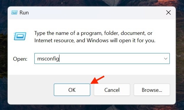 Open Run on your Windows computer