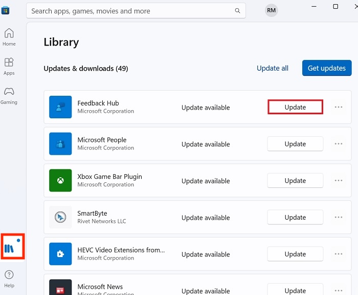 update apps on Windows copy