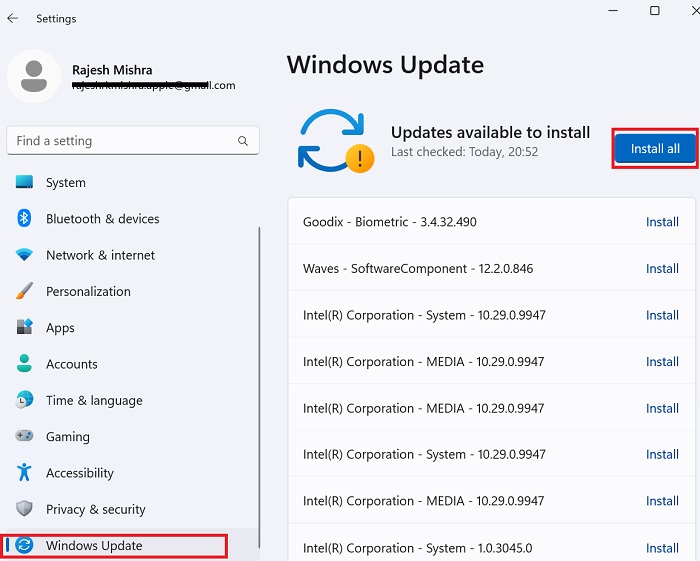 update software on Windows computer