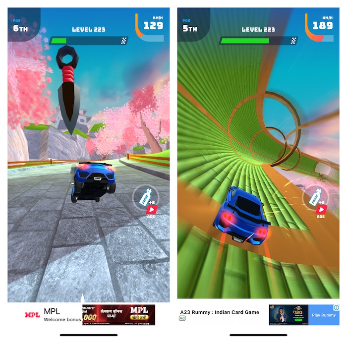 Play car racing game on iPhone