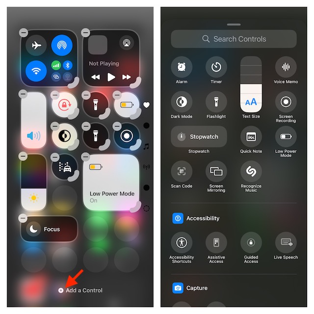 Add an icon to Control Center on iPhone in iOS 18