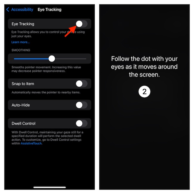 Set up and use Eye tracking on iPhone