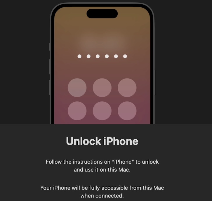 Unlock your iPhone to use iPhone Mirroring